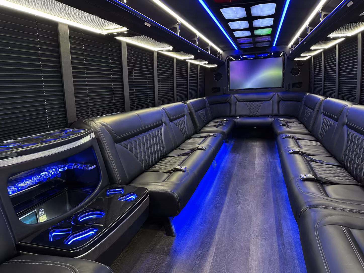 honolulu 20 passenger party bus inside