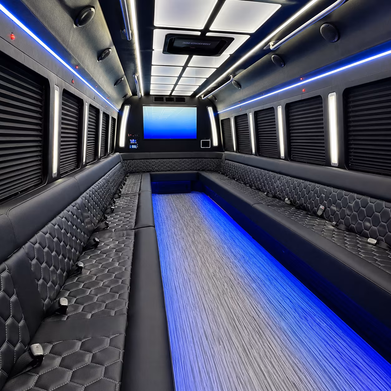 honolulu 50 passenger party bus inside